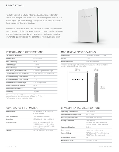 Tesla Powerwall 2 27kWh Battery